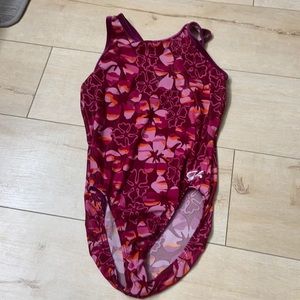 AL GK gymnastics leotard pink & orange